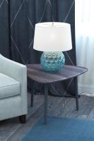 Стол журнальный Квинс (черный сатин/грецкий орех)