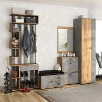 Прихожая МИНИ-ЛАЙТ вариант 8 (дуб крафт золотой/ателье светлое)