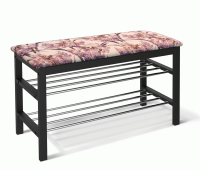 Полка для обуви с банкеткой SR-0628 ТР (черный / амораллис)