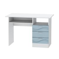 Стол письменный Бриз МДФ (волна, белый/антарктида)