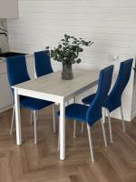 Обеденная группа: Стол Эльдо ЛДСП (120х70) + Стулья Айви (матовый хром)