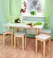 Стол обеденный Раскладной прямая нога Пластик