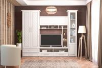 Стенка Аллегро-9 МДФ Ромб вариант 2 (гравировка, с карнизами)