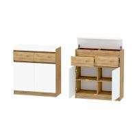 Комод Иннэс-10 (дуб крафт золотой/белый глянец)