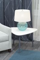 Стол журнальный Квинс (черный сатин/белый)