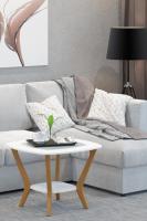 Стол журнальный Мельбурн (дуб светлый/белый)