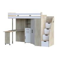 Кровать-чердак Карамель 77-03 (дуб сонома/белый)