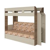 Кровать-диван Карамель 75 (ясень шимо тёмный/ясень шимо светлый/ткань саванна)