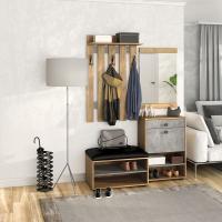 Прихожая МИНИ-ЛАЙТ вариант 5 (дуб крафт золотой/ателье светлое)