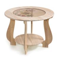 Стол журнальный СЖ-24 с рисунком Р1 (дуб сонома)