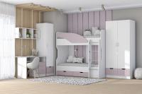 Детская Бриз МДФ (полосы, белый/ирис) вариант 6