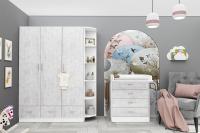 Детская Бриз ЛДСП вариант 6 (белый/цемент светлый)