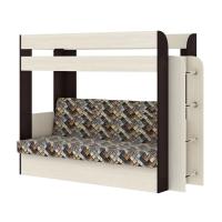 Кровать-диван Карамель 75 (анкор светлый/бодега тёмный/ткань ромб)