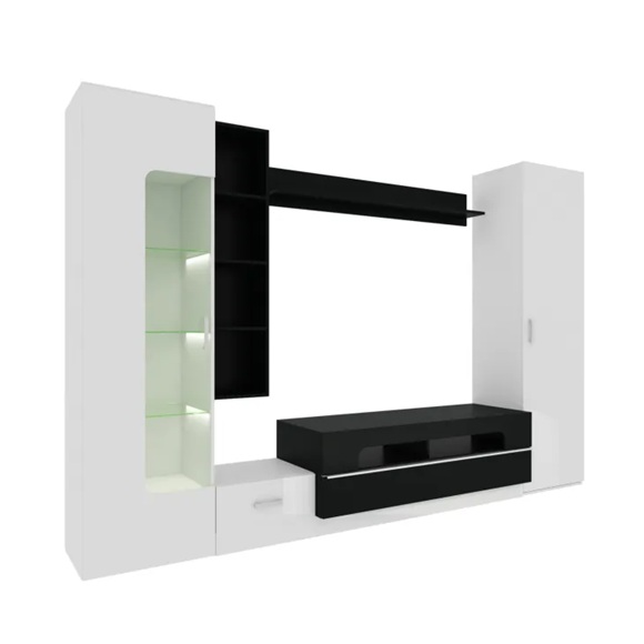 Стенка Лофт-20 (белая аляска/чёрный)