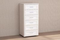 Комод Кэт-4 (6 ящиков, бодега светлый/кайман белый)