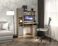 Стол компьютерный СК-7 Бител (дуб крафт золотой/бетон серый)