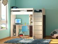 Кровать-чердак Лео (анкор светлый/бодега тёмный)