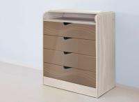 Комод Бриз МДФ (волна) с пеленальным столиком (ясень шимо светлый/шоколад)