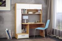 Стол письменный Лайт 03.243 Н (дуб крафт золотой/белый премиум)