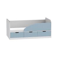 Кровать Бриз-4 МДФ (полосы, белый/антарктида)