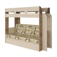 Кровать-диван Карамель 75 (ясень шимо тёмный/ясень шимо светлый/ткань газета)