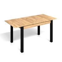 Стол обеденный раздвижной МИЛАН-3 (чёрный/дуб крафт золотой)