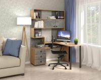 Стол компьютерный СК-10 Бител ПРАВЫЙ (дуб крафт золотой/ателье светлое)