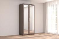 Шкаф 2-х дверный Кэт-4 с зеркалами (венге/кайман коричневый)