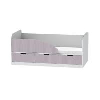 Кровать Бриз-4 МДФ (полосы, белый/ирис)