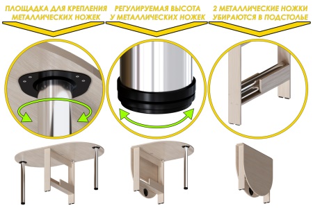 Стол-книжка СтК-12 (дуб молочный)