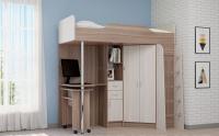 Кровать-чердак Бриз 1 (ясень шимо темный/ясень шимо светлый)