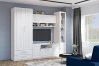 Стенка Аллегро-9 МДФ Прованс вариант 3 (гравировка, без карнизов)