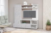 Стенка Аллегро вариант 8 (белый/цемент светлый)