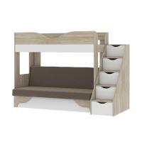 Двухъярусная диван-кровать Латте 77-01 (дуб сонома/аляска/коричневый)