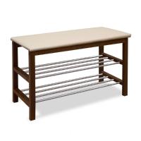 Полка для обуви с банкеткой SR-0628 РVS (тёмный орех/бежевый)