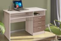 Стол письменный Бриз МДФ (квадрат, ясень шимо светлый/шоколад)