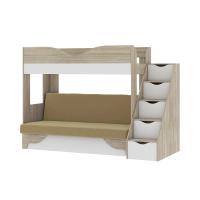 Двухъярусная диван-кровать Латте 77-01 (дуб сонома/аляска/бежевый)