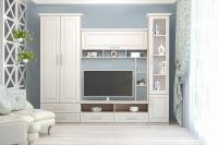 Стенка Аллегро-9 МДФ Прованс вариант 2 (гравировка, с карнизами)