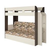 Кровать-диван Карамель 75 (анкор светлый/бодега тёмный/ткань латте)