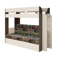 Кровать-диван Карамель 75 (анкор светлый/бодега тёмный/ткань музыка)