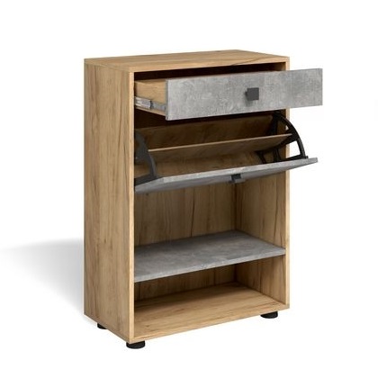 Прихожая МИНИ-ЛАЙТ вариант 5 (дуб крафт золотой/ателье светлое)