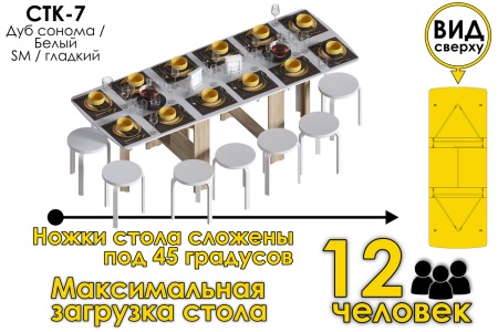 Стол-книжка СтК-7 Элефант (дуб сонома/белый)