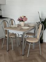 Обеденная группа: Стол раздвижной Универсальный (хром) + Стулья Венский (металлик)