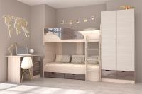 Детская Бриз МДФ (волна, ясень шимо светлый/шоколад) вариант 3