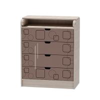 Комод Бриз МДФ (квадрат) с пеленальным столиком (ясень шимо светлый/шоколад)