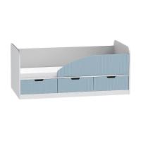 Кровать Бриз-3 МДФ (полосы, белый/антарктида)