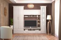 Стенка Аллегро-9 МДФ Ромб вариант 2 (рисунок, с карнизами)