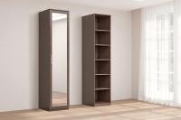 Шкаф 1-дверный Кэт-4 с зеркалом (венге/кайман коричневый)