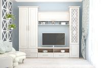 Стенка Аллегро-9 МДФ Прованс вариант 1 (рисунок, с карнизами)