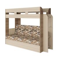 Кровать-диван Карамель 75 (ясень шимо тёмный/ясень шимо светлый/ткань латте)